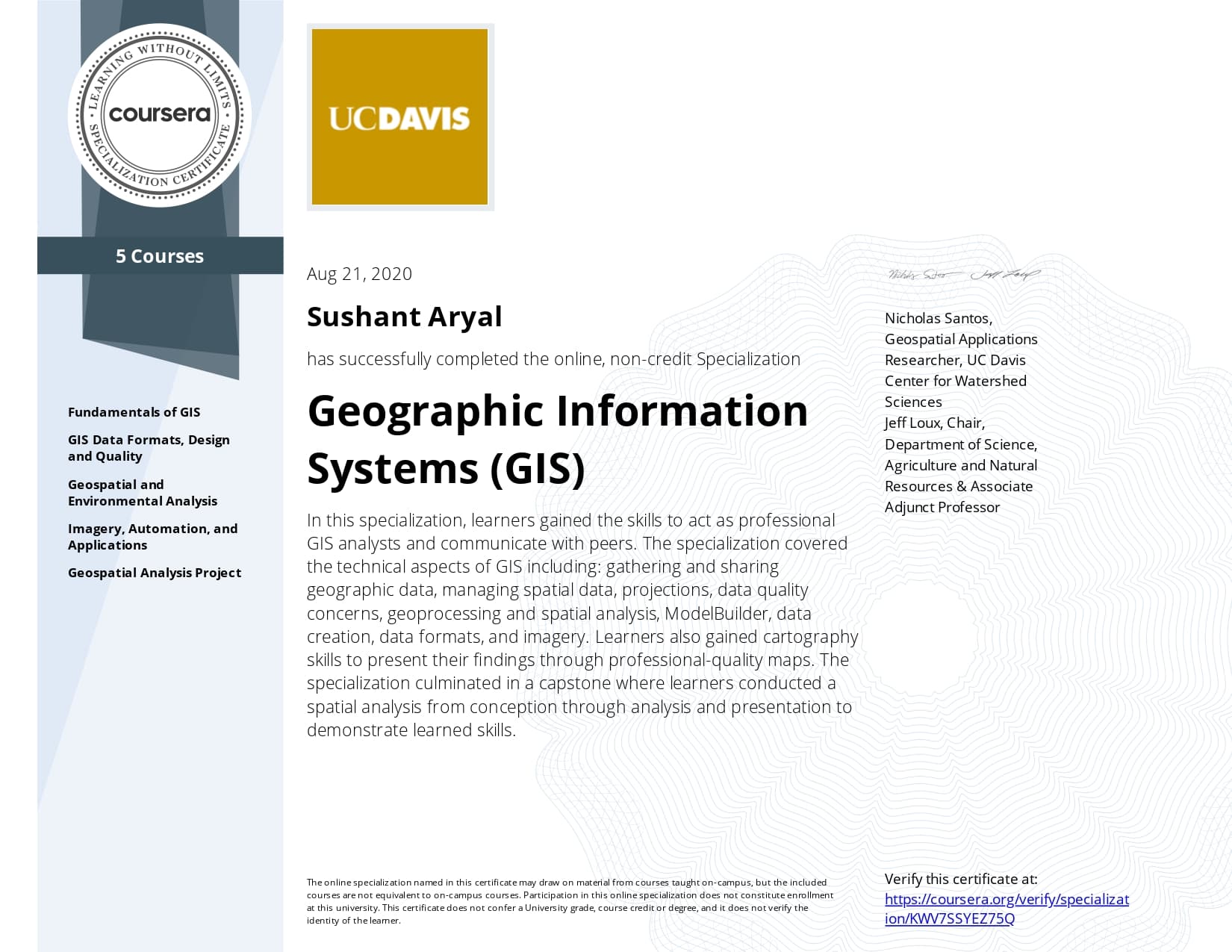 GIS Specialization